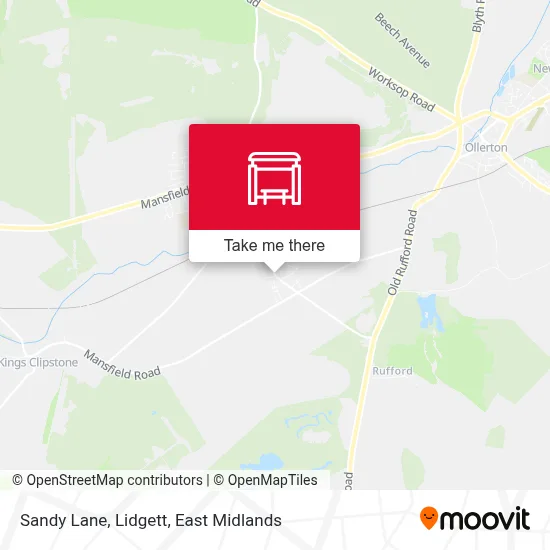 Sandy Lane, Lidgett map