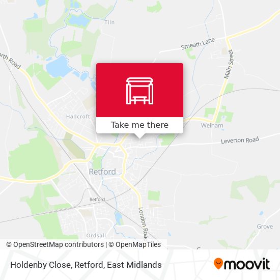 Holdenby Close, Retford map