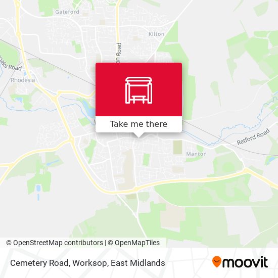 Cemetery Road, Worksop map