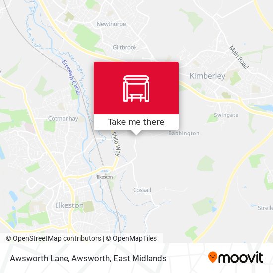 Awsworth Lane, Awsworth map