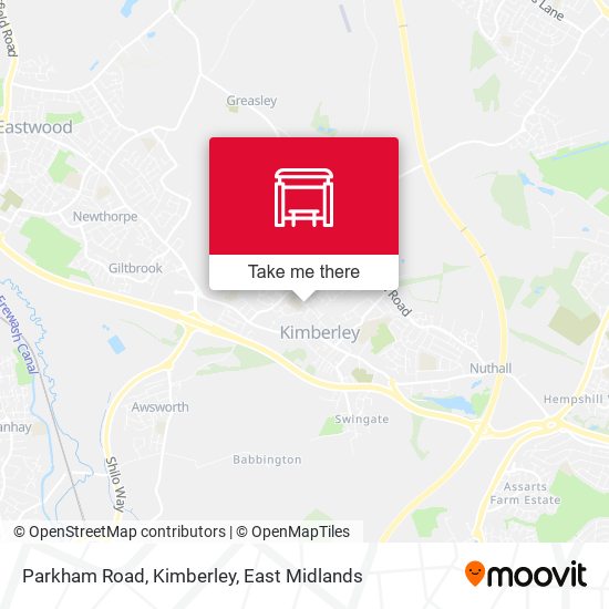 Parkham Road, Kimberley map