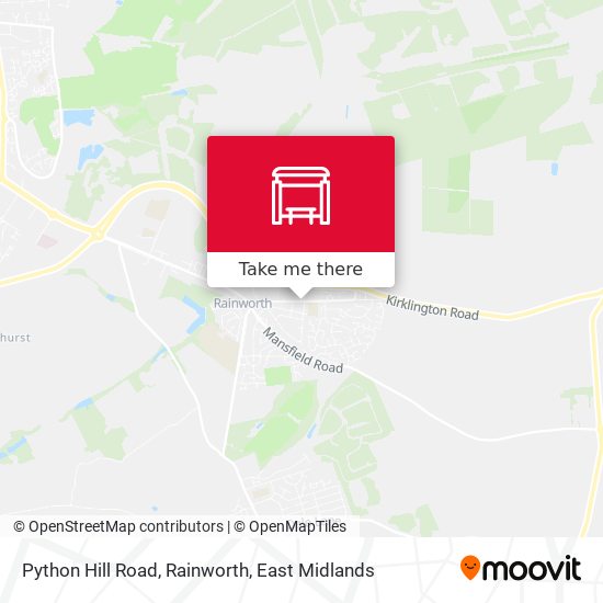 Python Hill Road, Rainworth map