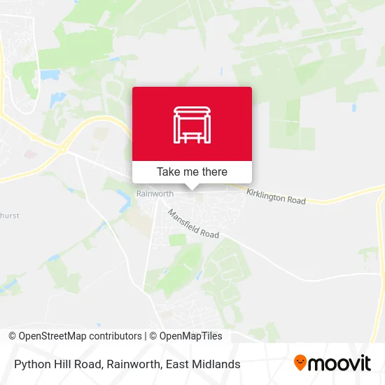 Python Hill Road, Rainworth map