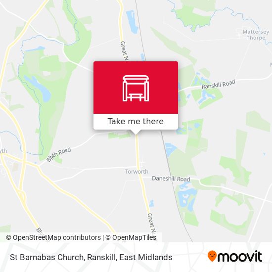 St Barnabas Church, Ranskill map