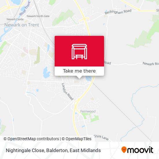Nightingale Close, Balderton map