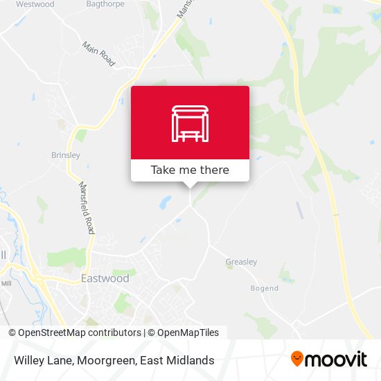 Willey Lane, Moorgreen map