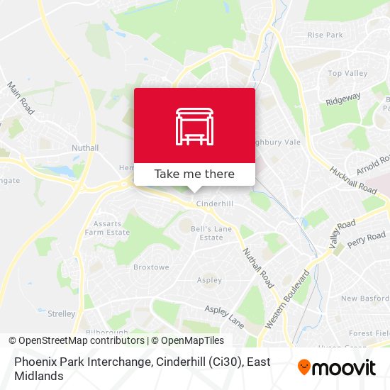 Phoenix Park Interchange, Cinderhill (Ci30) map