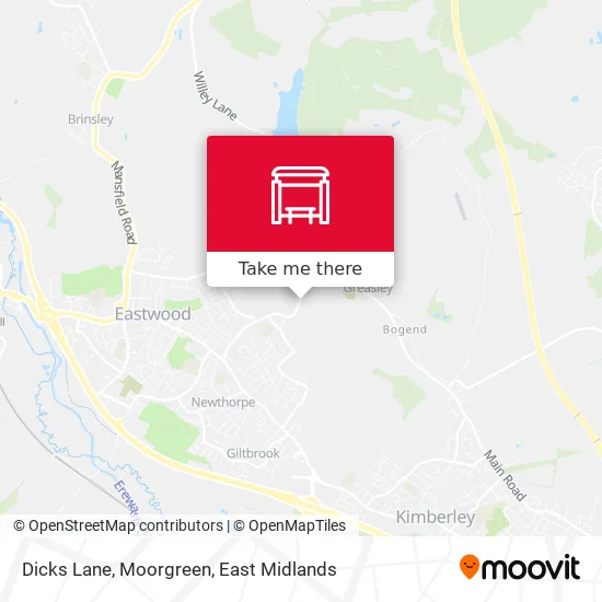 Dicks Lane, Moorgreen map