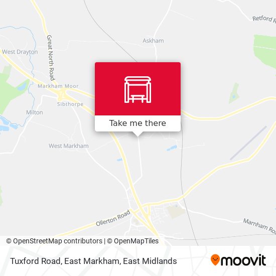 Tuxford Road, East Markham map