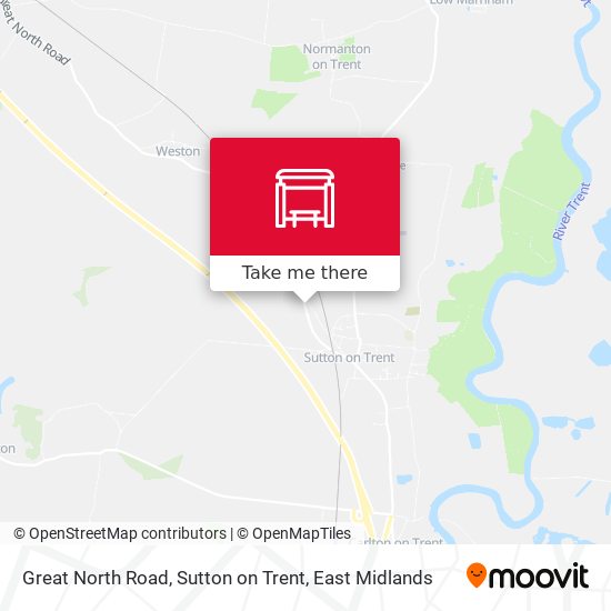 Great North Road, Sutton on Trent map