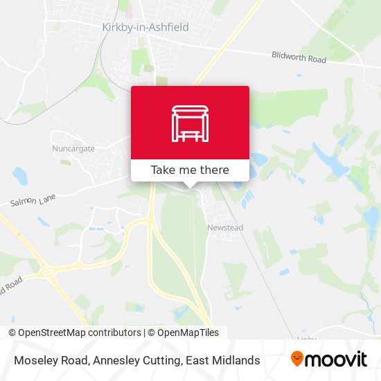 Moseley Road, Annesley Cutting map