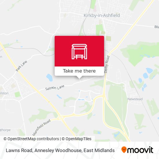 Lawns Road, Annesley Woodhouse map