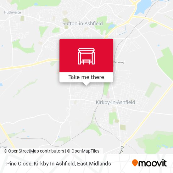 Pine Close, Kirkby In Ashfield map