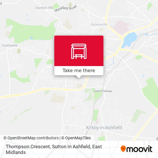Thompson Crescent, Sutton In Ashfield map