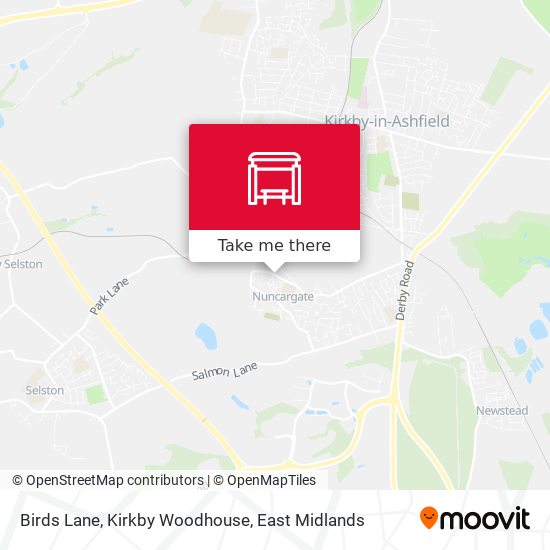 Birds Lane, Kirkby Woodhouse map