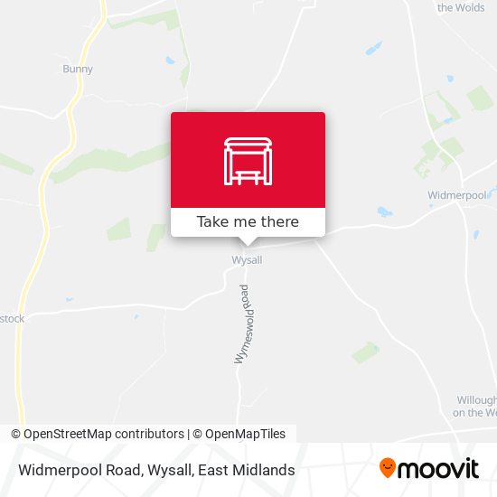 Widmerpool Road, Wysall map