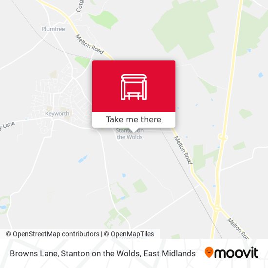 Browns Lane, Stanton on the Wolds map