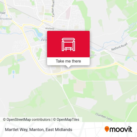 Martlet Way, Manton map