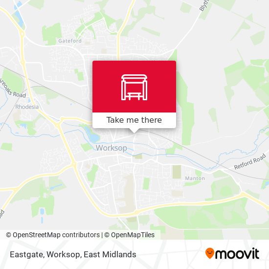 Eastgate, Worksop map