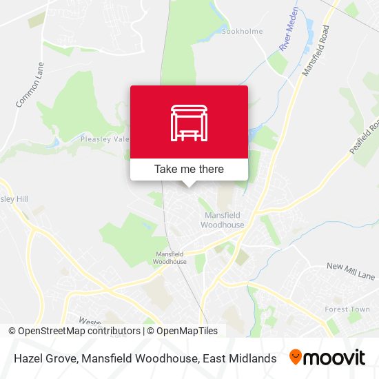 Hazel Grove, Mansfield Woodhouse map