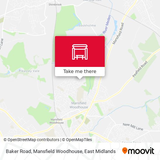 Baker Road, Mansfield Woodhouse map