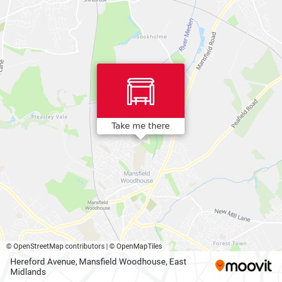 Hereford Avenue, Mansfield Woodhouse map