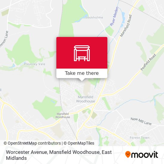 Worcester Avenue, Mansfield Woodhouse map