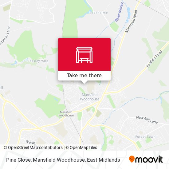 Pine Close, Mansfield Woodhouse map