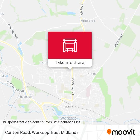 Carlton Road, Worksop map