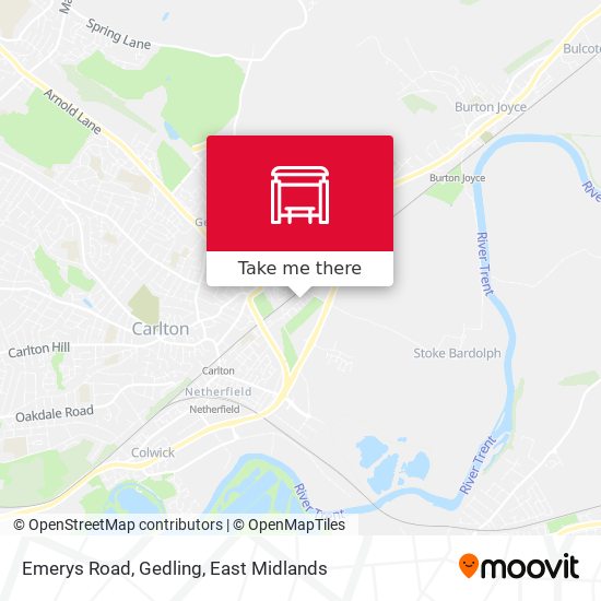 Emerys Road, Gedling map