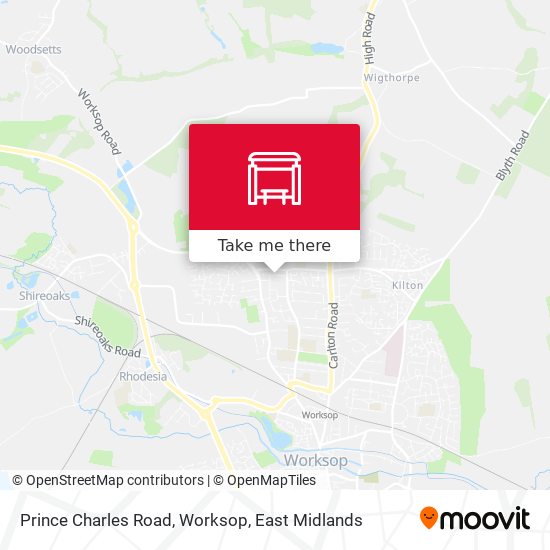 Prince Charles Road, Worksop map