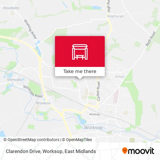 Clarendon Drive, Worksop map