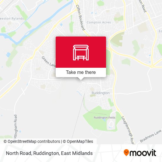 North Road, Ruddington map