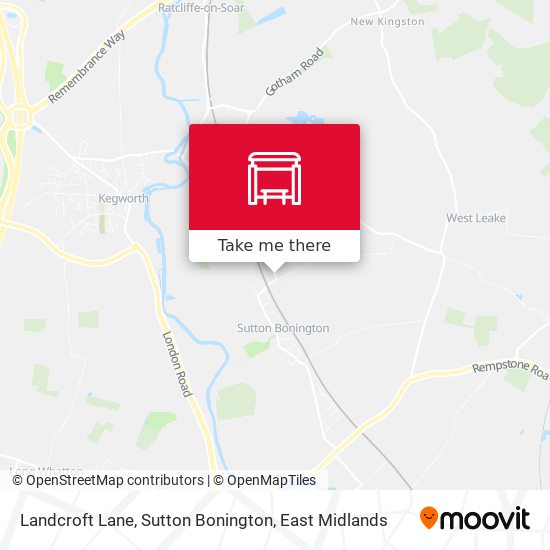 Landcroft Lane, Sutton Bonington map