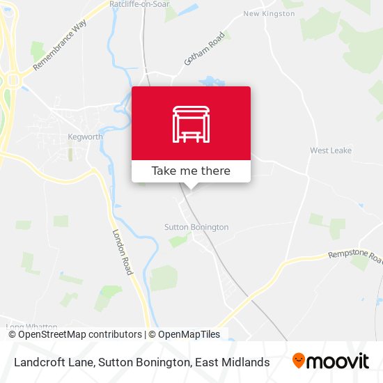 Landcroft Lane, Sutton Bonington map