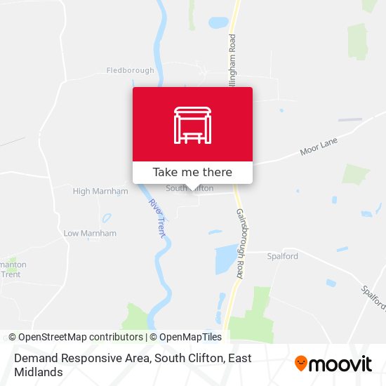 Demand Responsive Area, South Clifton map
