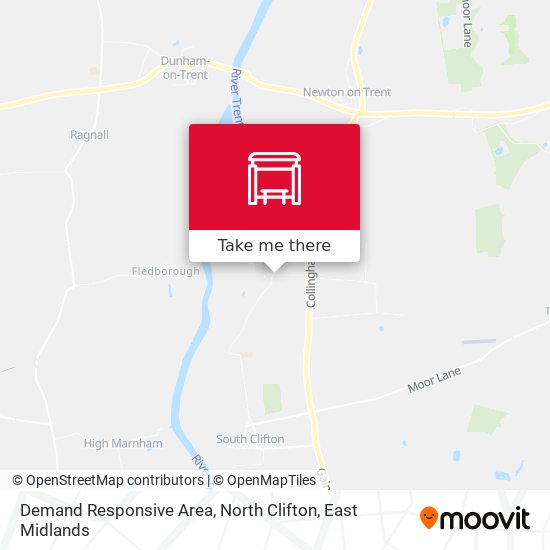 Demand Responsive Area, North Clifton map