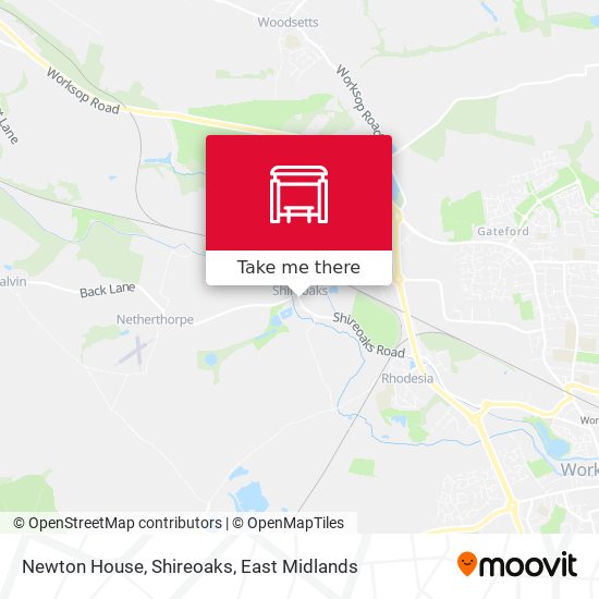Newton House, Shireoaks map