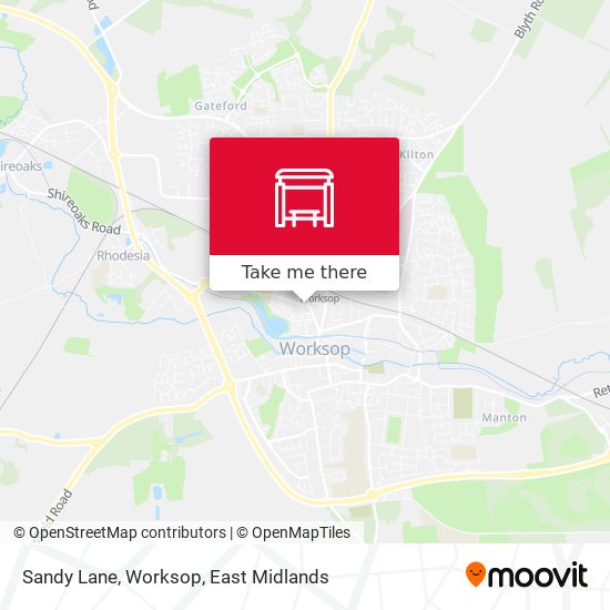 Sandy Lane, Worksop map