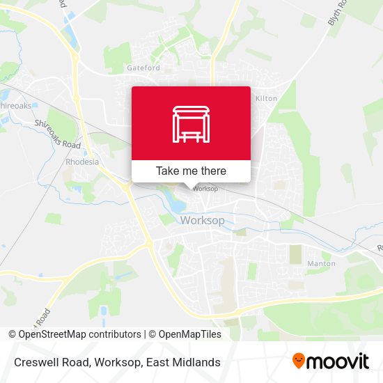 Creswell Road, Worksop map