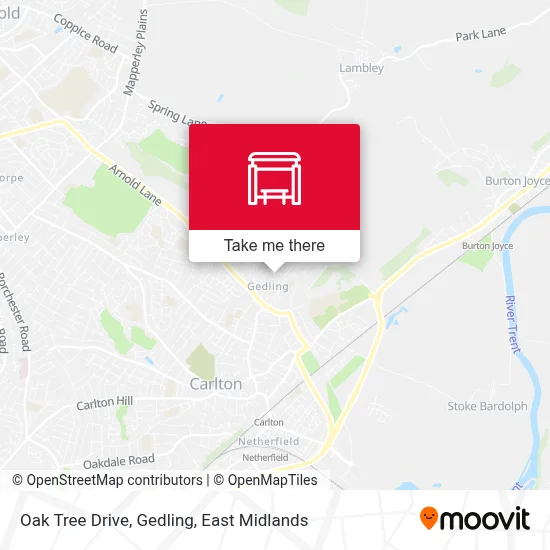 Oak Tree Drive, Gedling map