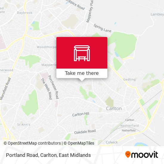 Portland Road, Carlton map