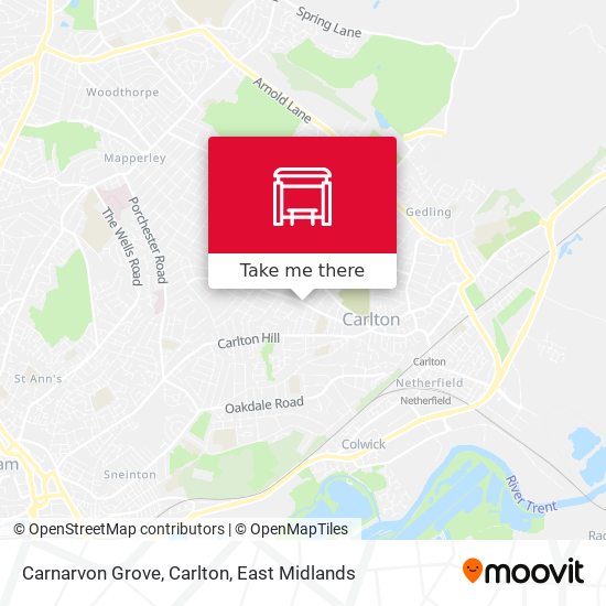 Carnarvon Grove, Carlton map