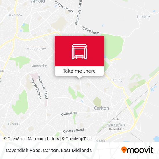 Cavendish Road, Carlton map