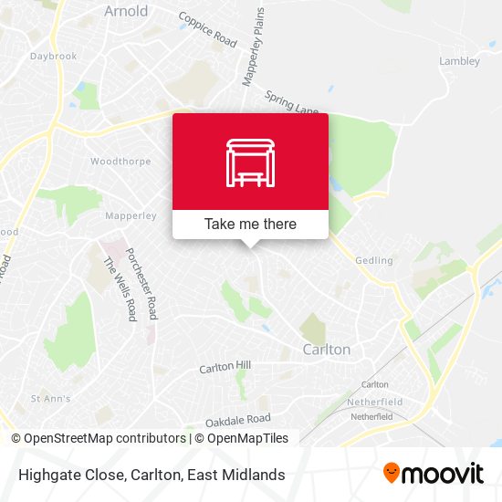 Highgate Close, Carlton map