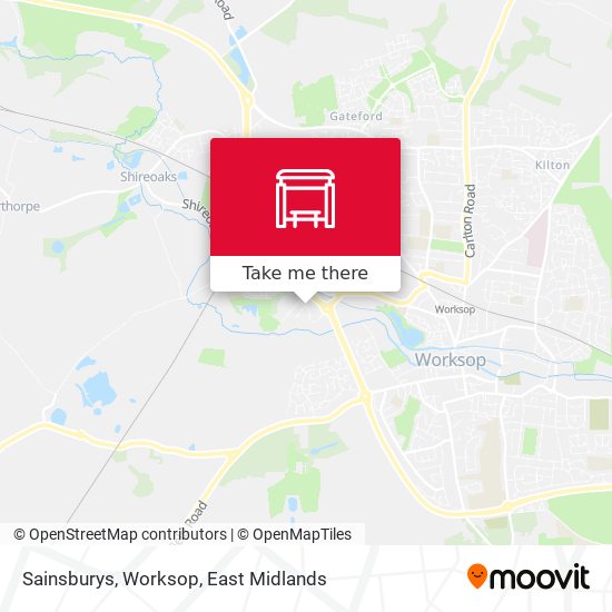 Sainsburys, Worksop map