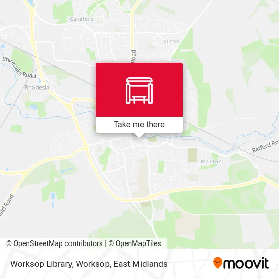 Worksop Library, Worksop map