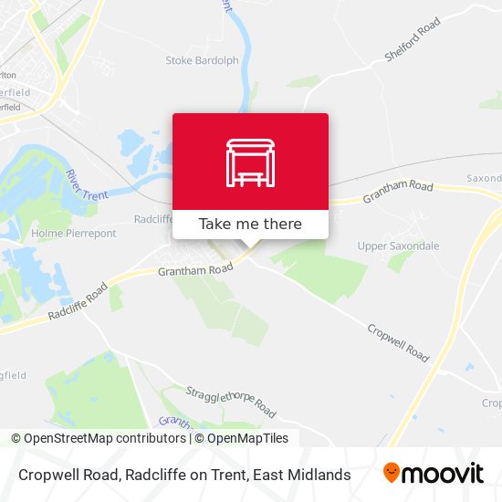 Cropwell Road, Radcliffe on Trent map