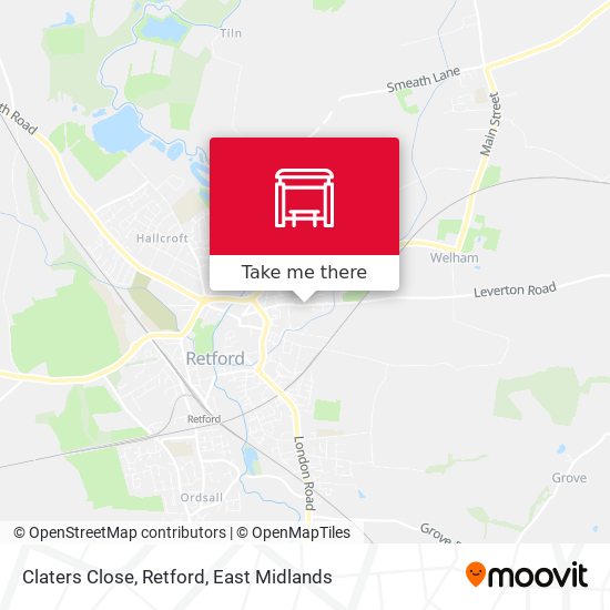 Claters Close, Retford map