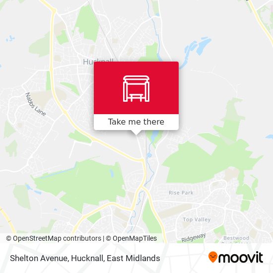 Shelton Avenue, Hucknall map